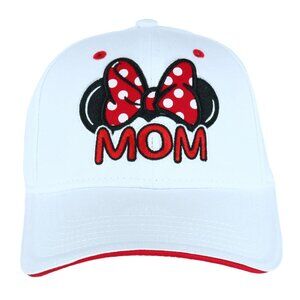 Minnie Mouse Mom Baseball Cap – White, One Size Adjustable